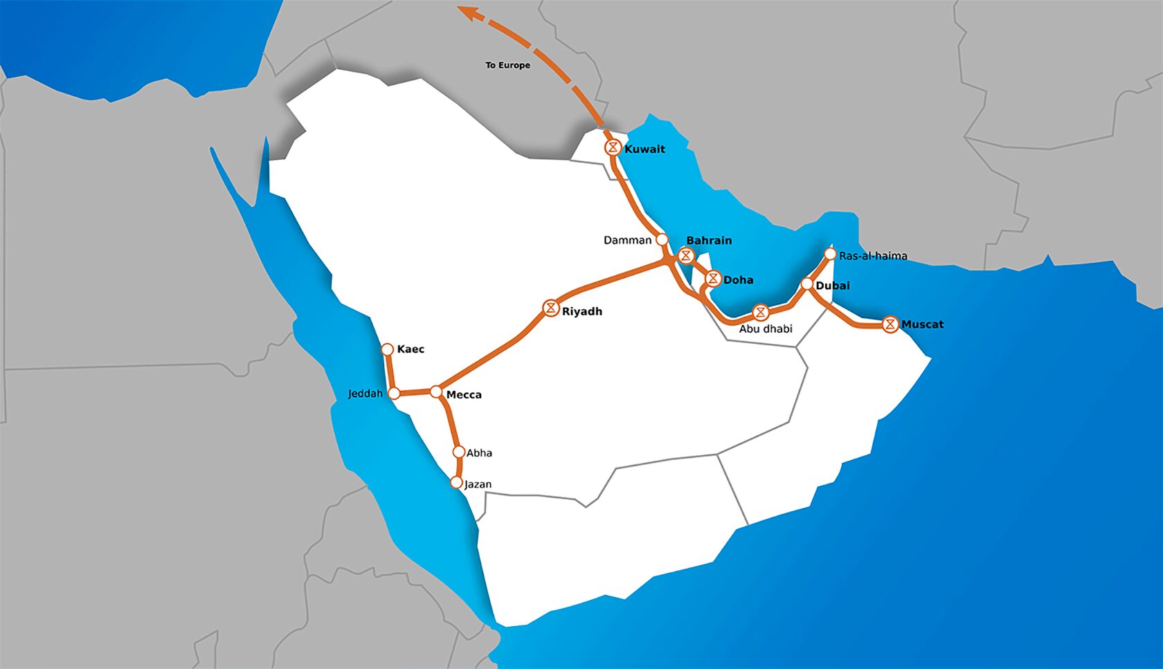 Zeleros' hyperloop routes in Arabia