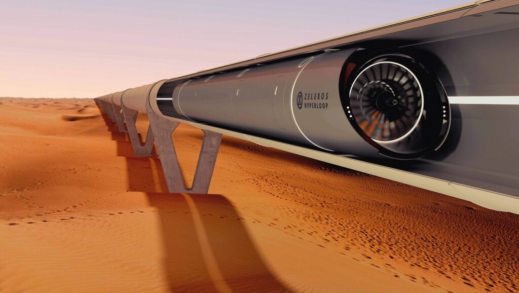 Zeleros' hyperloop system in the desert