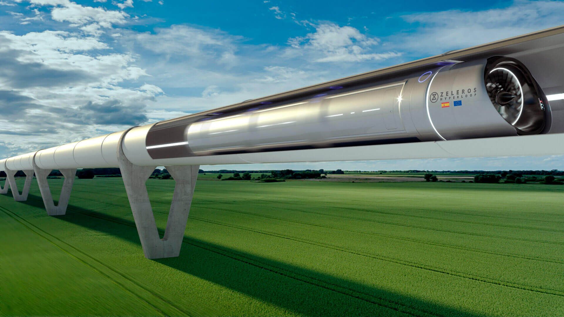 Zeleros' hyperloop system with green backround